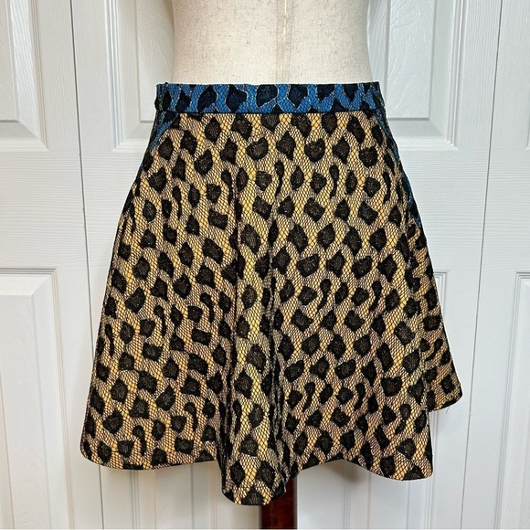 English Rose Leopard Print A Line Skirt Medium - Picture 8 of 12